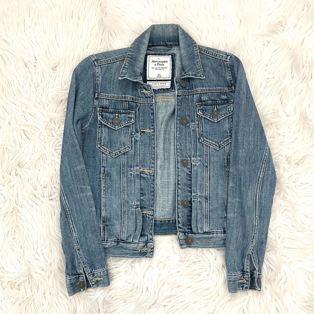 Y2K Vintage AF ABERCROMBIE & FITCH Classic Denim Jean Jacket XS